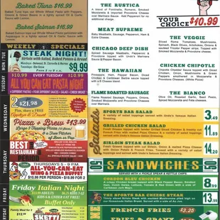 Sport's Bar Menu - Page 2