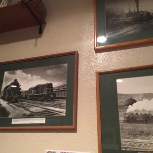 Wall decorations, lots of trains.