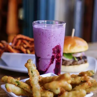 Huckleberry Hand Dipped Shake &amp; Seasonal Vegetable Tempura - IG: @nelson_eats