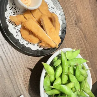 Chicken Katsu and Edamame