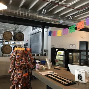 Snacks and cookies sold at the counter