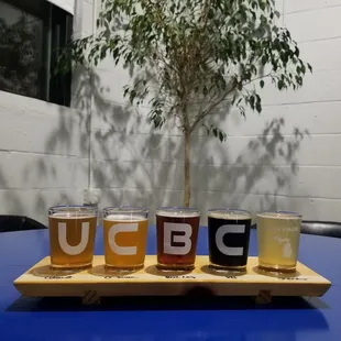 a flight of beers