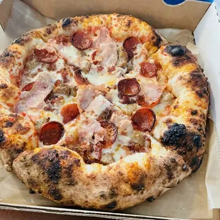 Wood fired carnivore pizza