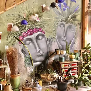 a table with a variety of plants