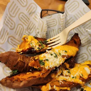 Fork stuck in a raw section. The serving is large.