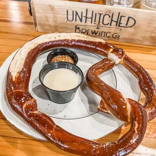 Pretzel with Beer Cheese and Mustard