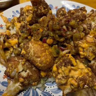 Harissa Fried Cauliflower.   Soo many flavors going on with this!