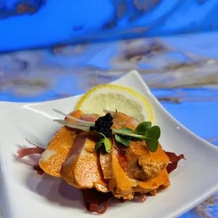 Monk fish liver with caviar