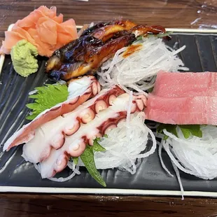 Eel, Octopus, Yellowtail Sushi