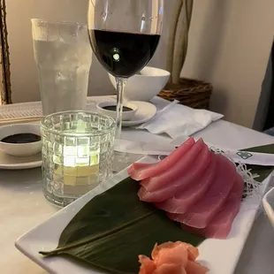 House Cab and Tuna Sashimi
