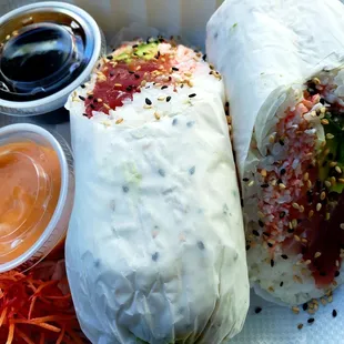 Sushi Burrito. It's like a rolled up Sashimi Wrap. Yummmmmmmmm.