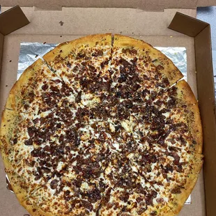 Meat lovers pizza