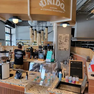 a coffee shop counter