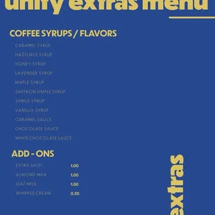 Extras Menu