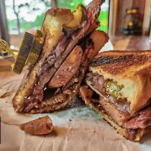 a sandwich cut in half