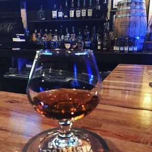 a glass of bourbon