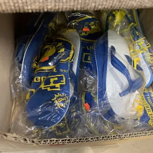 a cardboard box full of items