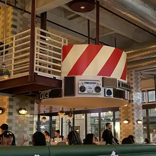 View from my union assembly table - fun boom box decor