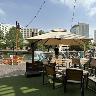 The back opens up to a huge open patio with lots of seating