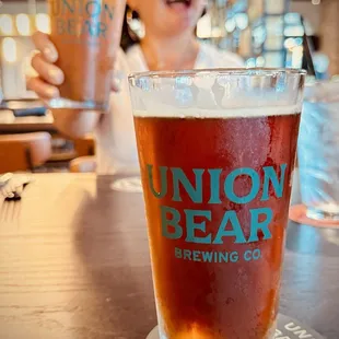 Michelada with their Mexican lager and a Tajin rim and the amber!