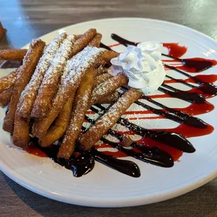 Funnel cake fries are good, but they should be called churro fries.