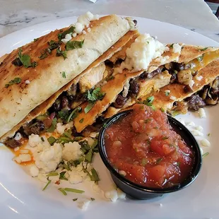 Fajita Quesadilla with added black beans