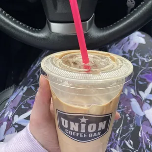 16oz Iced Lavender Latte, with 2% milk ($5.13 with tax)