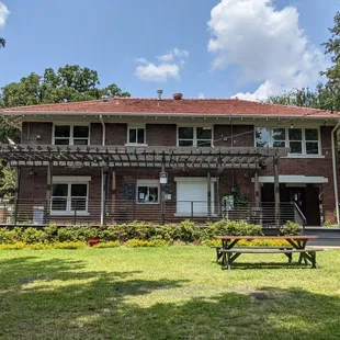 The coffee house, view from the garden seating.