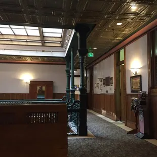 Upstairs with a tin ceiling!