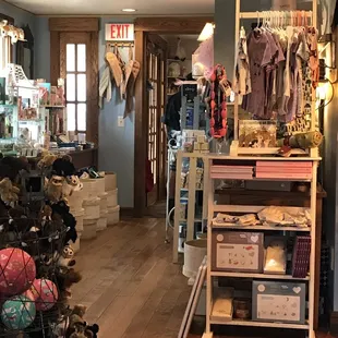 the inside of a clothing store
