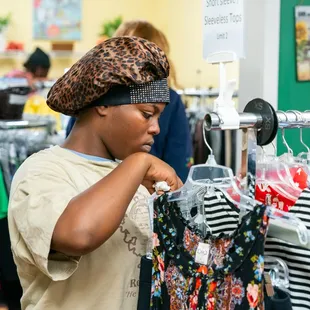 Women clothes closet guest shopping