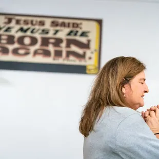 Prayer and Bible study before our Women's Clothes Closet