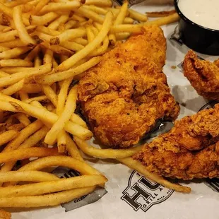 fried chicken and french fries