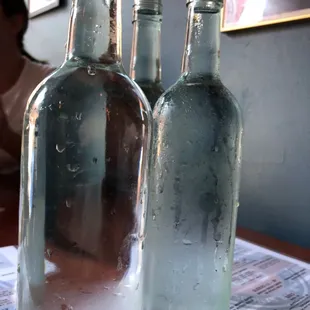 We asked for all the water, and the waitress brought all the water.