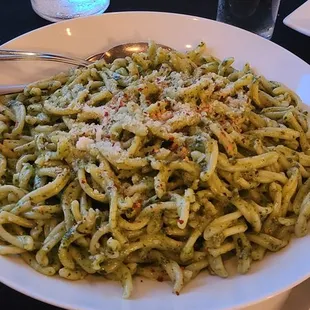 gemelli with pesto