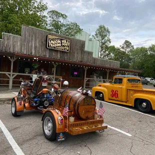 two motorcycles parked in a parking lot