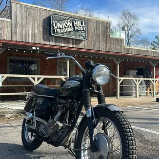 a motorcycle parked outside