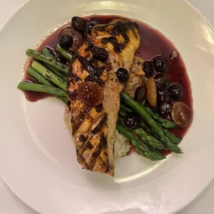 Grilled Atlantic salmon