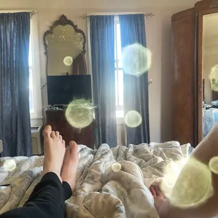 A ghost detect photo taken inside one of the rooms of the Union Hotel