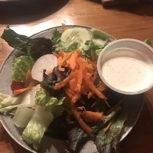 The salad with an in-house ranch dressing.