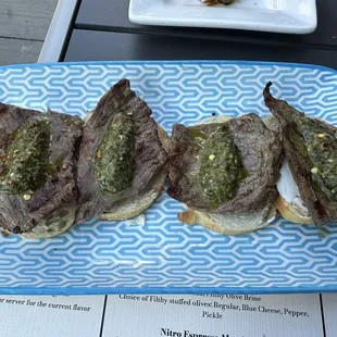 Pesto Steak Crostini