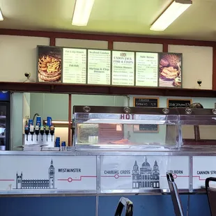 Order from the busy menu board.