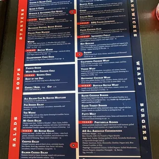 Union Jack kids menu side of the menu