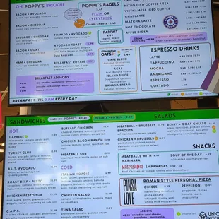 Quick pickup sandwich menu.