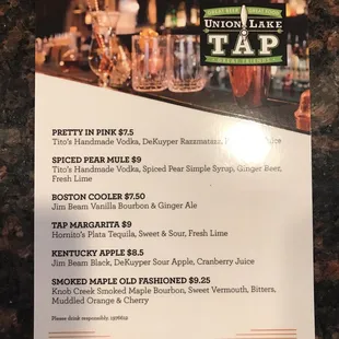Cocktail menus are in!