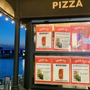 a view of a pizza restaurant