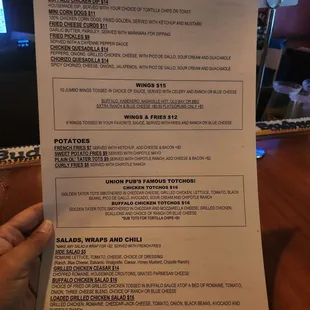 Food menu
