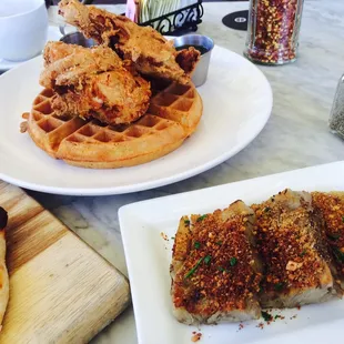 waffles, food