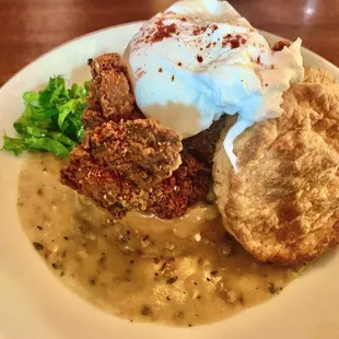 Fried Chicken Biscuits and Gravy - Delish!!