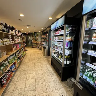 Grocery area for snacks and drinks.